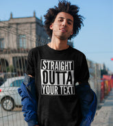 Straight Outta Custom Text T-Shirt - Straight Outta Personalised T-Shirt - Custom Unisex T-Shirt - Customized Birthday Gift - Tumblr T-Shirt